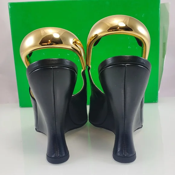 NWT$2,300 Bottega Veneta Punta Slingback Leather Wedge Pumps Sz 40.5 (10.5) - Picture 10 of 16